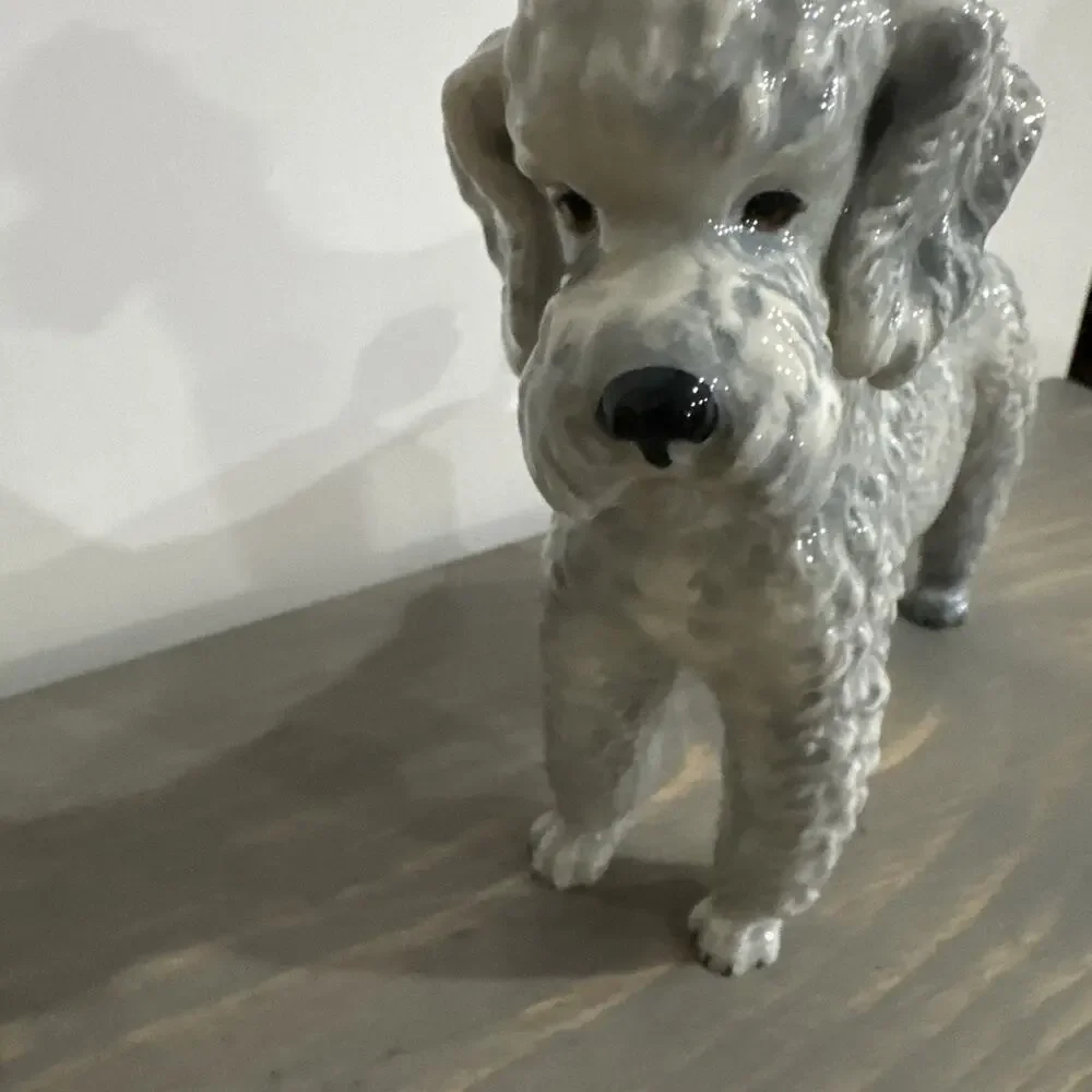Excellent KERAMOS Wien Vienna Austria Blue STANDARD POODLE Dog Figurine Rare